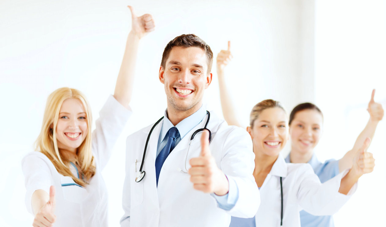 group of healthcare professionals smiling